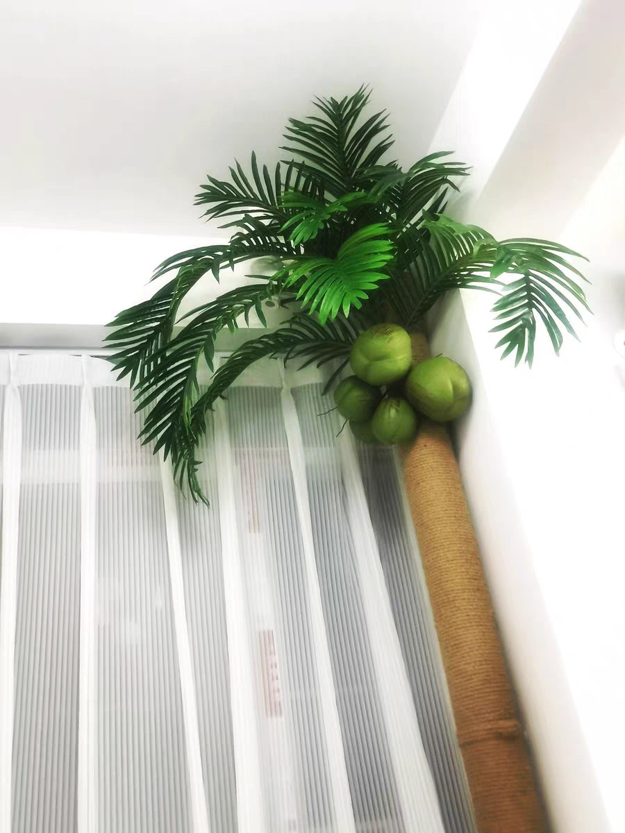 椰子叶假叶子阳台水管装饰美化散尾葵叶热带雨林拍摄道具树叶绿叶