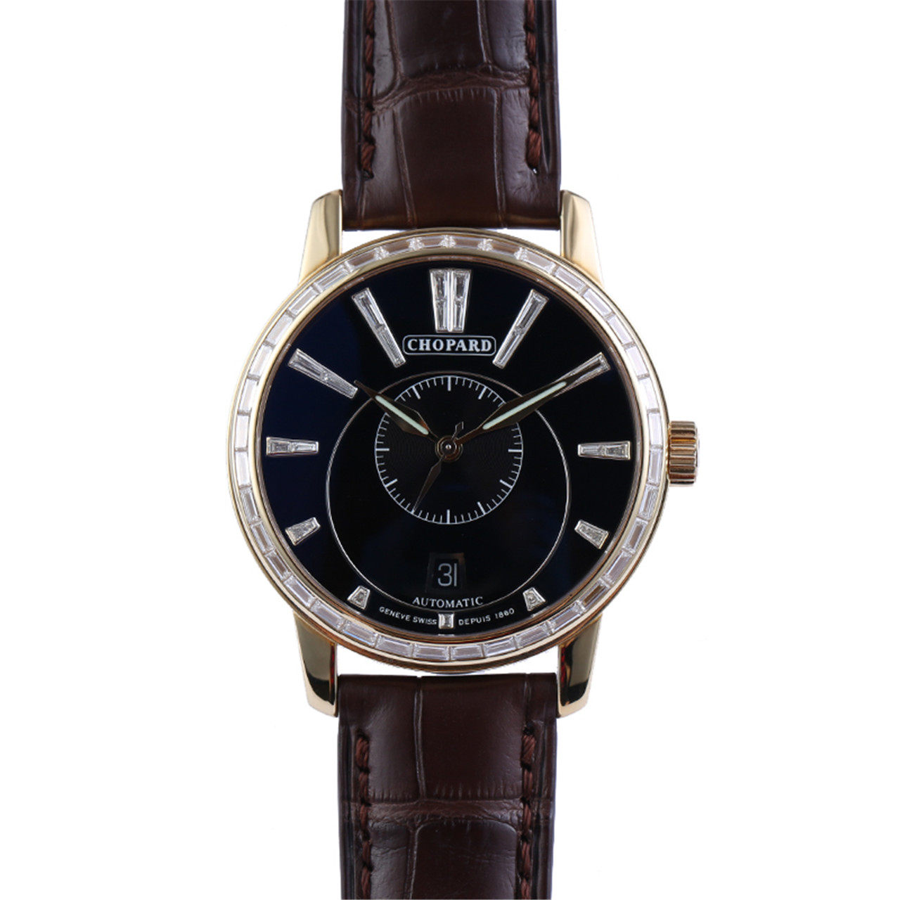 5新]萧邦 l.u.c系列 171898 玫瑰金镶钻 自动机械 男表