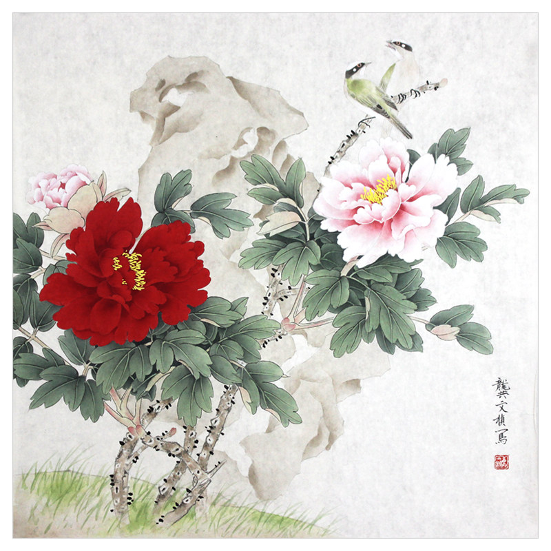 龚文桢《牡丹》当代著名国画家