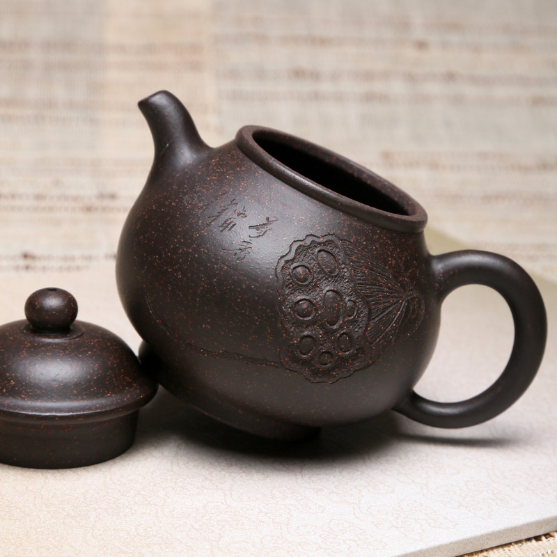 阳羡巅峰名家紫砂壶专场  工艺美术员 魏顺妹 潘壶 255cc 原矿铁缴鞍