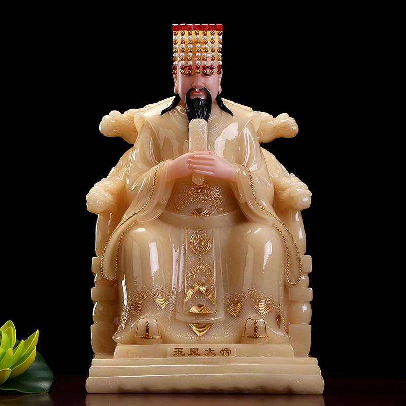 汉白玉黄玉石雕玉皇大帝王母娘娘神像家用供奉摆件