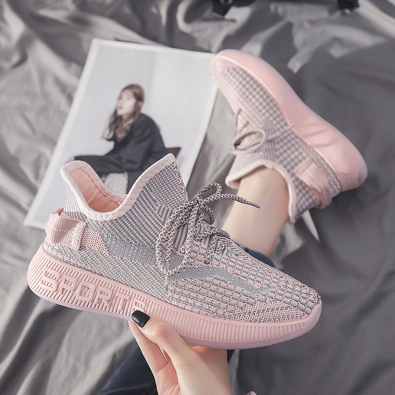 2020夏新款飞织椰子鞋女运动女鞋百搭休闲鞋网面透气跑步鞋 ins潮