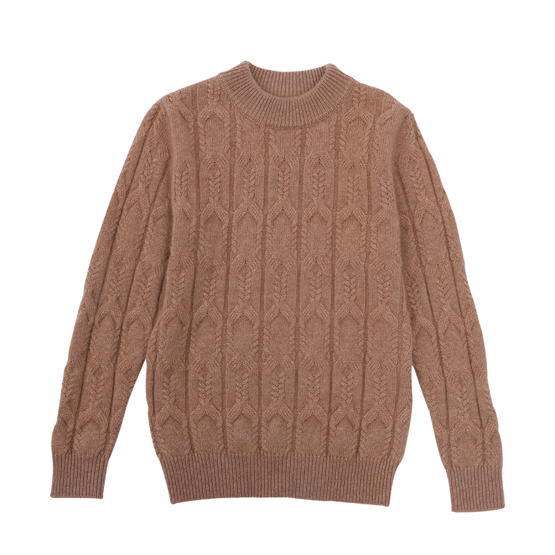 秋冬季花型儿童纯羊绒衫圆领套头毛衣男女童装针织衫羊毛加厚打底