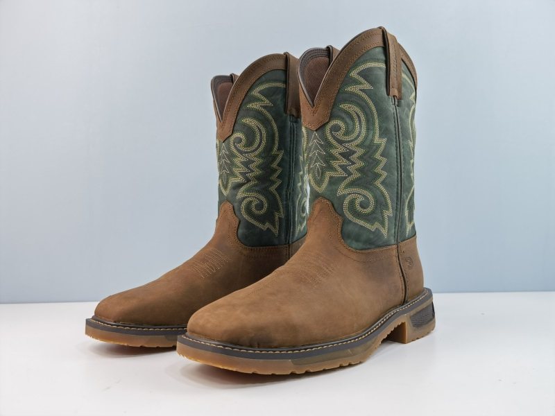 46445码牛皮外贸男靴刺绣西部牛仔靴骑士马靴