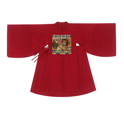 惜物国风馆 明制汉服官服武官狮子妆花织锦补云纹暗花圆领袍补服