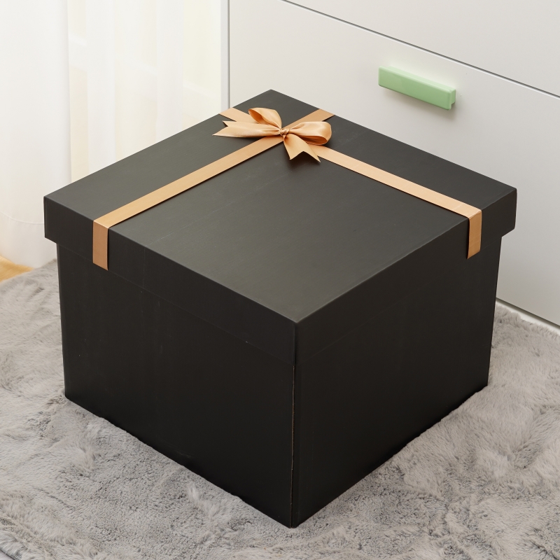 超大号黑色礼物盒正方形高级感男友生