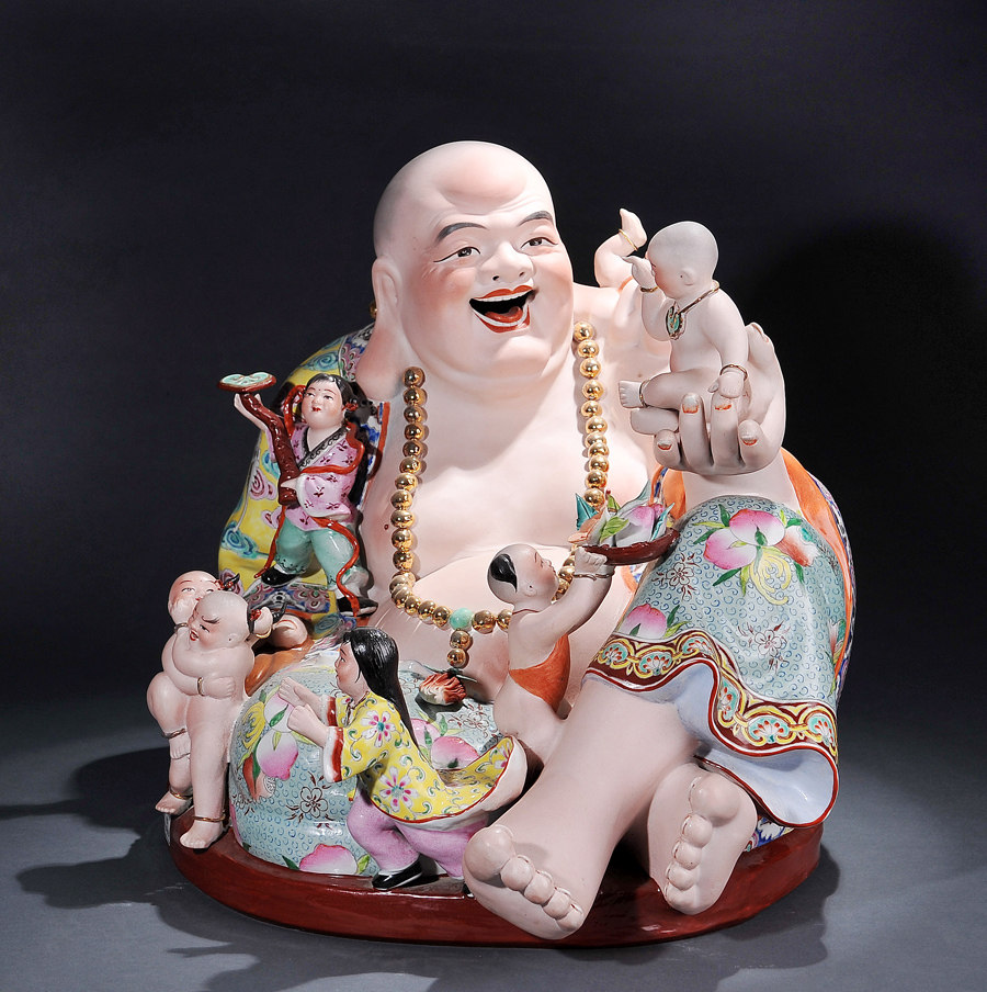 著名雕塑家曾龙生嫡子(曾山东粉彩七子罗汉)