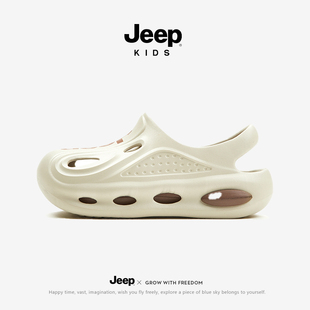 jeep儿童包头洞洞鞋男童运动凉鞋夏季2024新款两穿女童外穿凉拖鞋