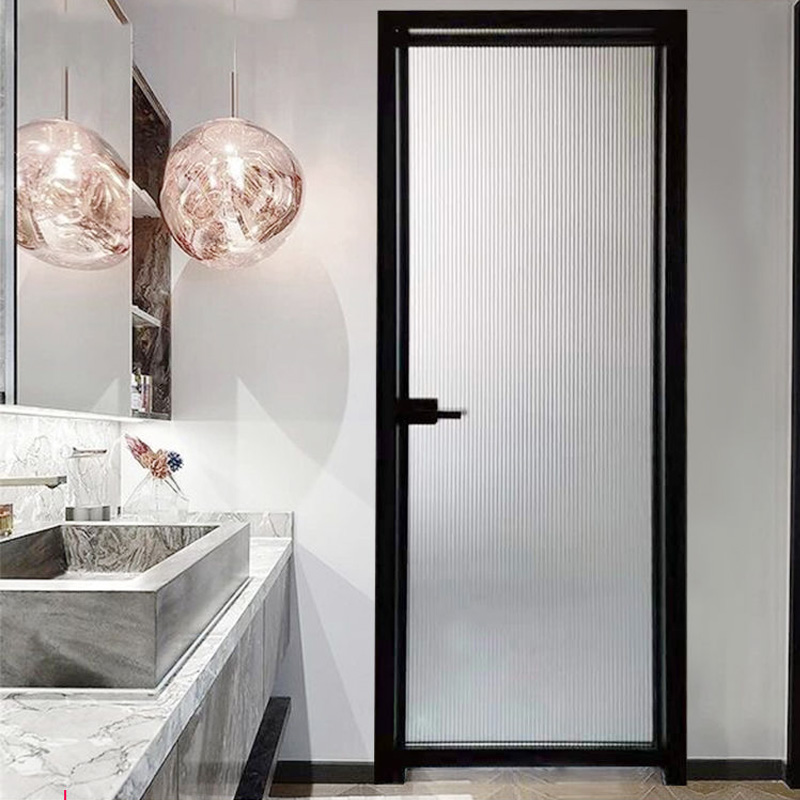 上海极窄卫生间门铝合金厨房平开门洗手间移门长虹玻璃推拉门定制