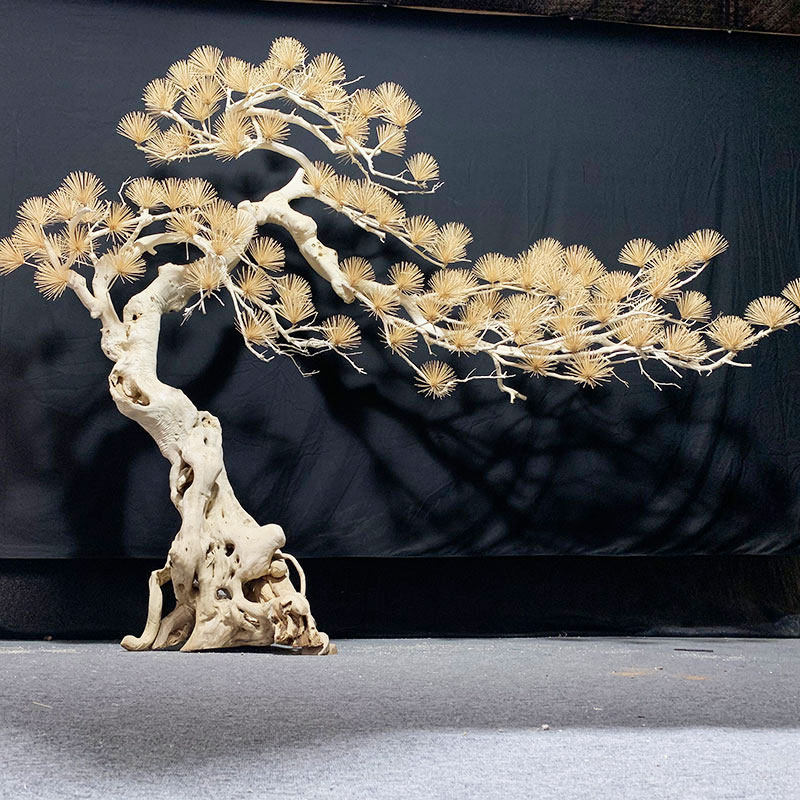 大型仿真松树迎客松雪松造型树室内干景枯木造景会所商场装饰摆件