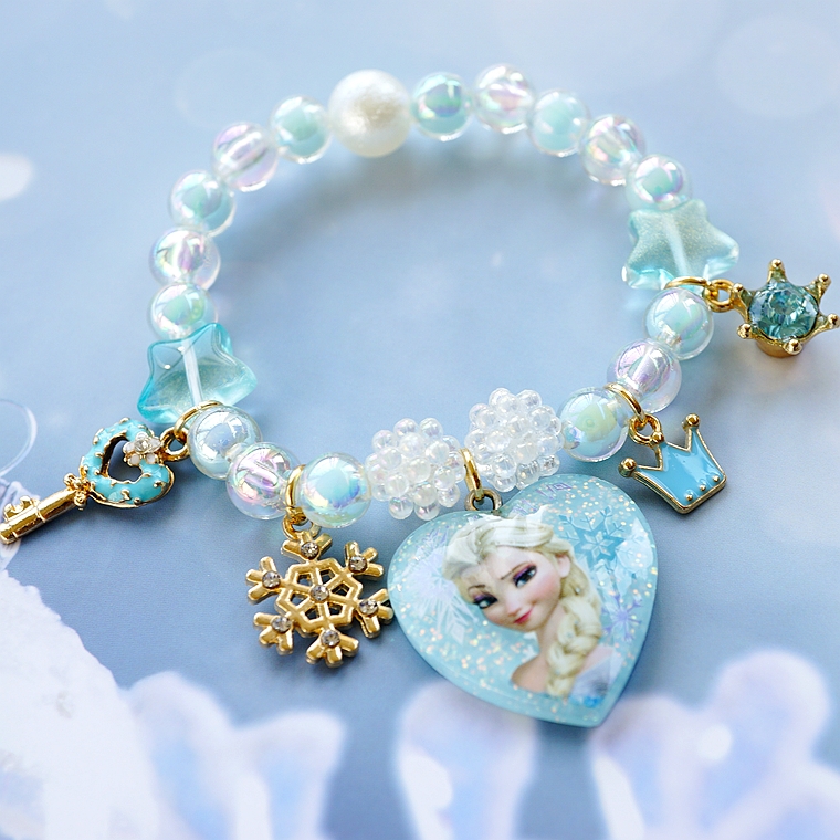 儿童手链公主卡通水晶珍手串女孩小手饰冰雪奇缘宝石玩具kt猫礼物