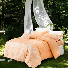 纯棉四件套全棉贡缎床品套件1.8m床上用品被套床单4件套1.5米