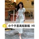 150小个子梨形身材绿色泡泡袖连衣裙子145女装夏季显瘦遮肉长裙xs