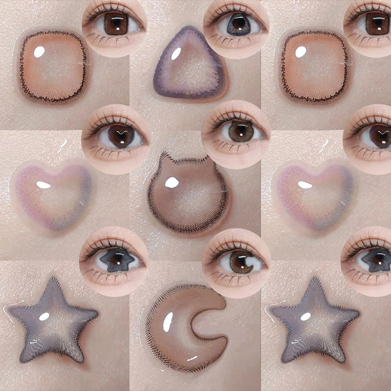 爱心形状美瞳半年抛大直径蓝灰色官网正品季抛隐形眼镜日抛月抛tn