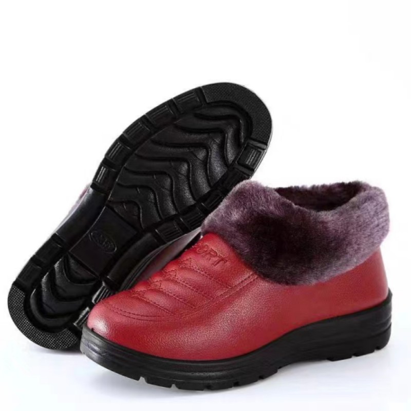 新款老北京棉鞋防水女中老年冬季保暖妈妈鞋民族风软底奶奶鞋低帮