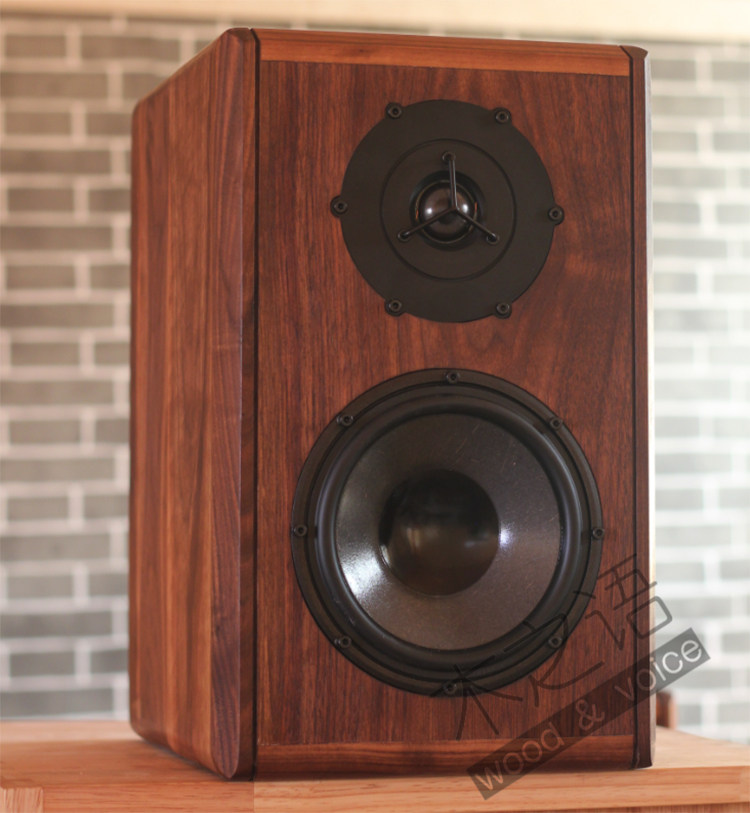 00淘宝新品上海老bali柏力4寸大钕磁全频喇叭书架实木音箱高灵敏度