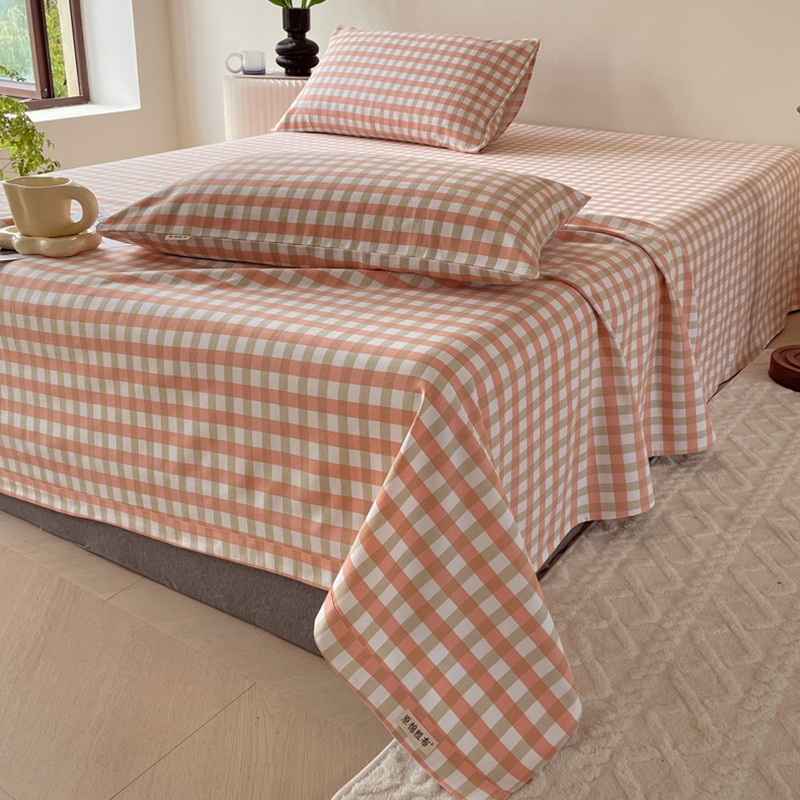 条纹格子加厚全棉老粗布床单单件厚实的纯棉老土布被单1.21.51.8m