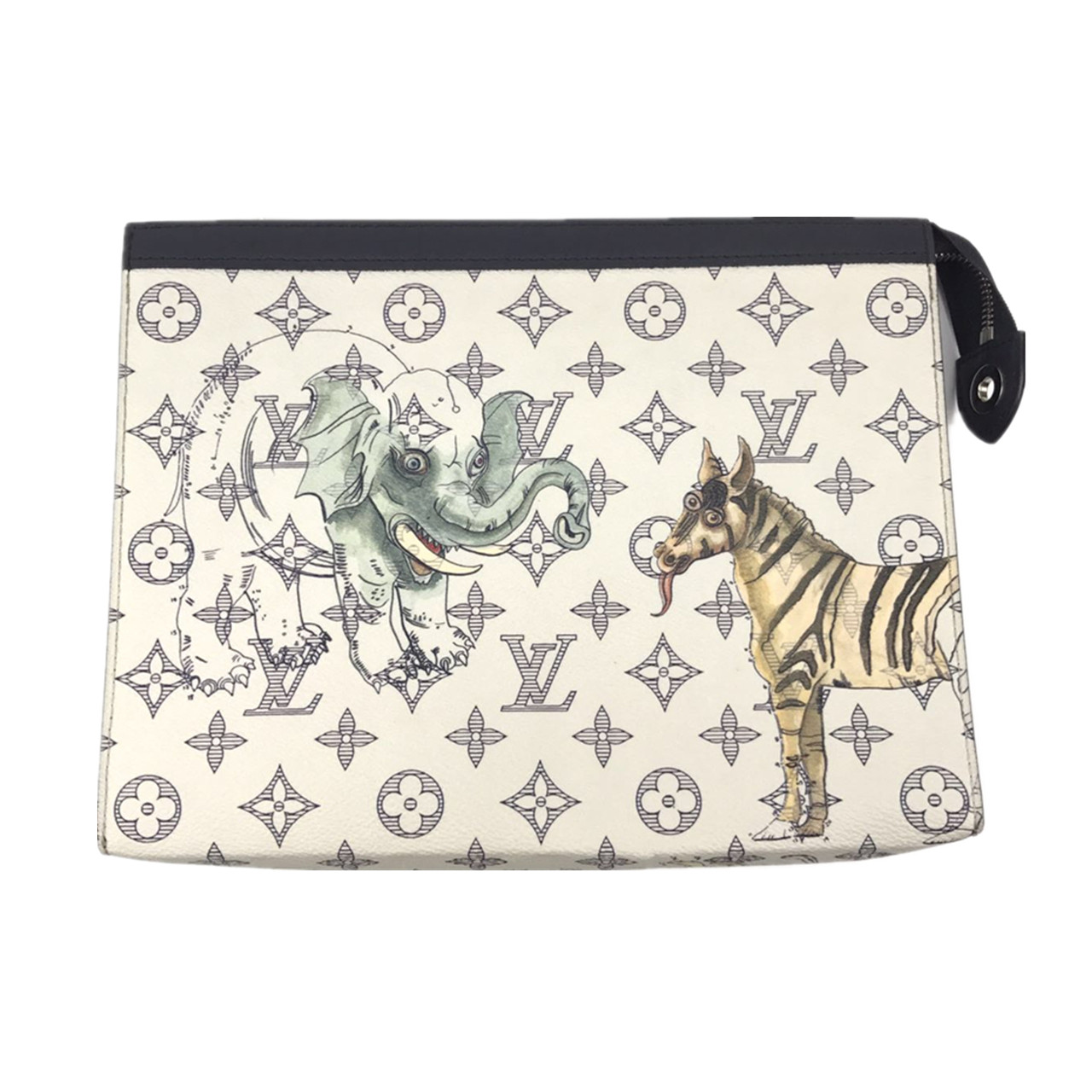 [9.5新]路易威登lv中性帆布动物园走秀款手拿包