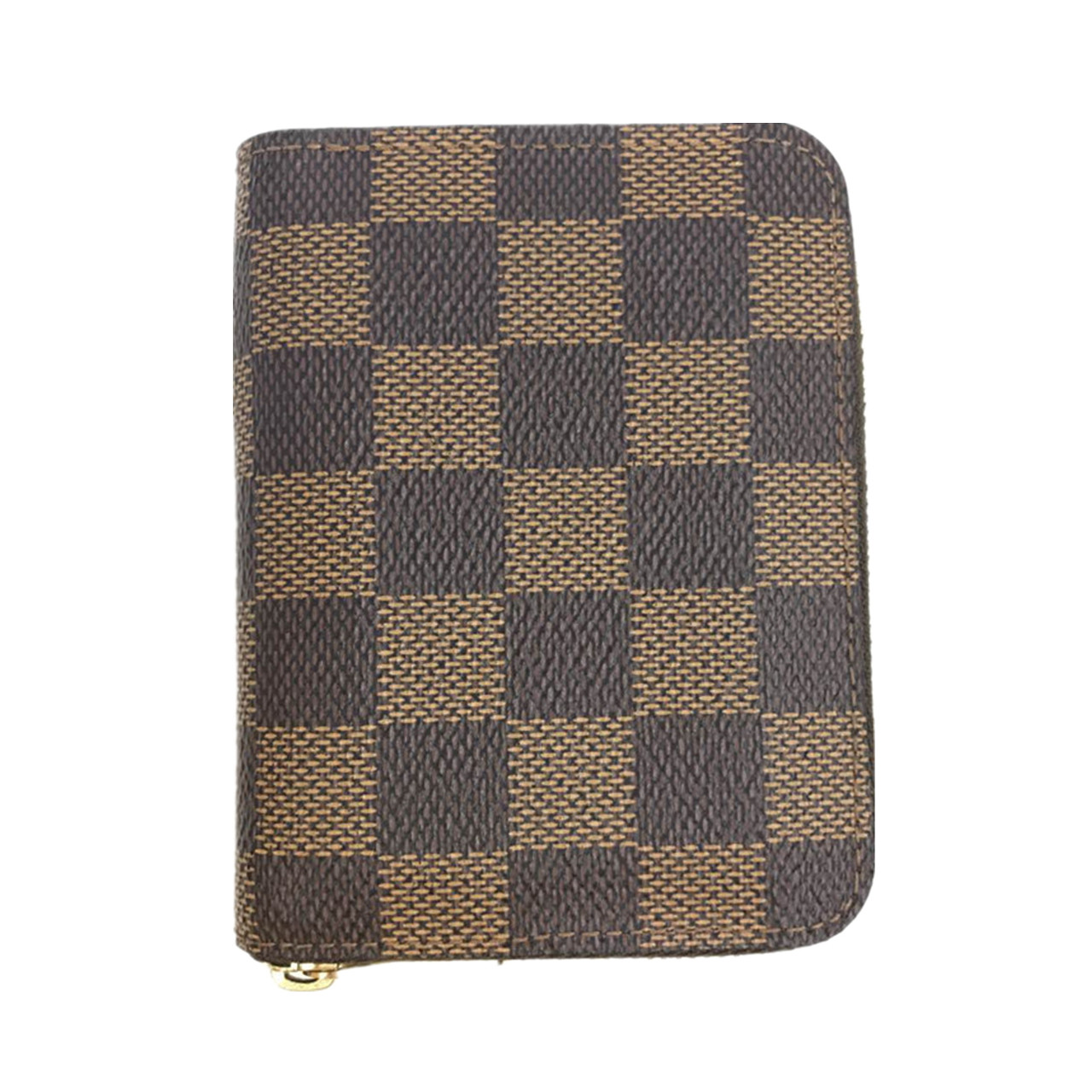 [9.5新]路易威登lv中性帆布棕格子拉链零钱卡包