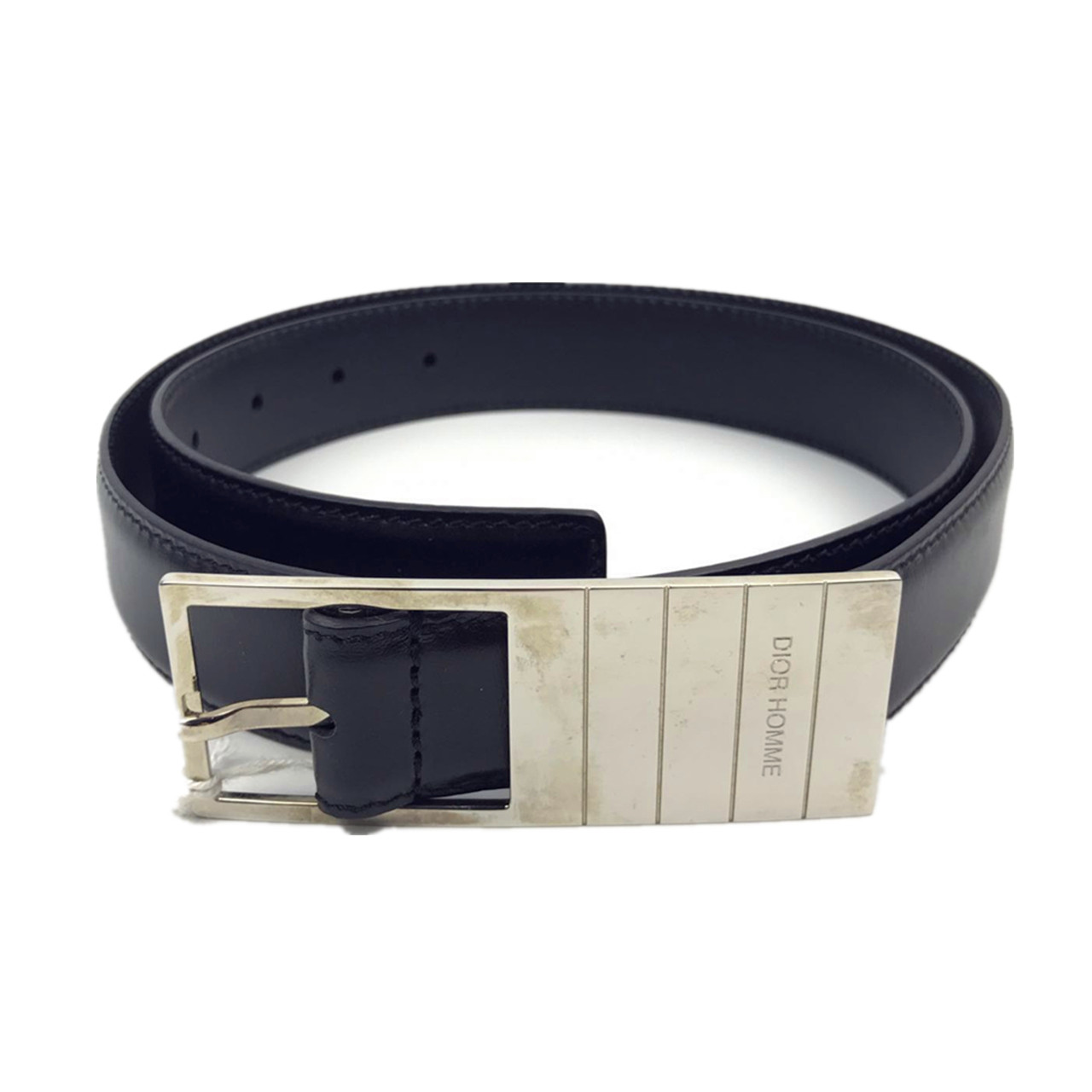 [9.5新]迪奥dior homme男士黑色牛皮皮带90码