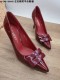 高跟鞋女新款2023尖头漆皮设计感小众网红气质酒红色黑色细跟单鞋