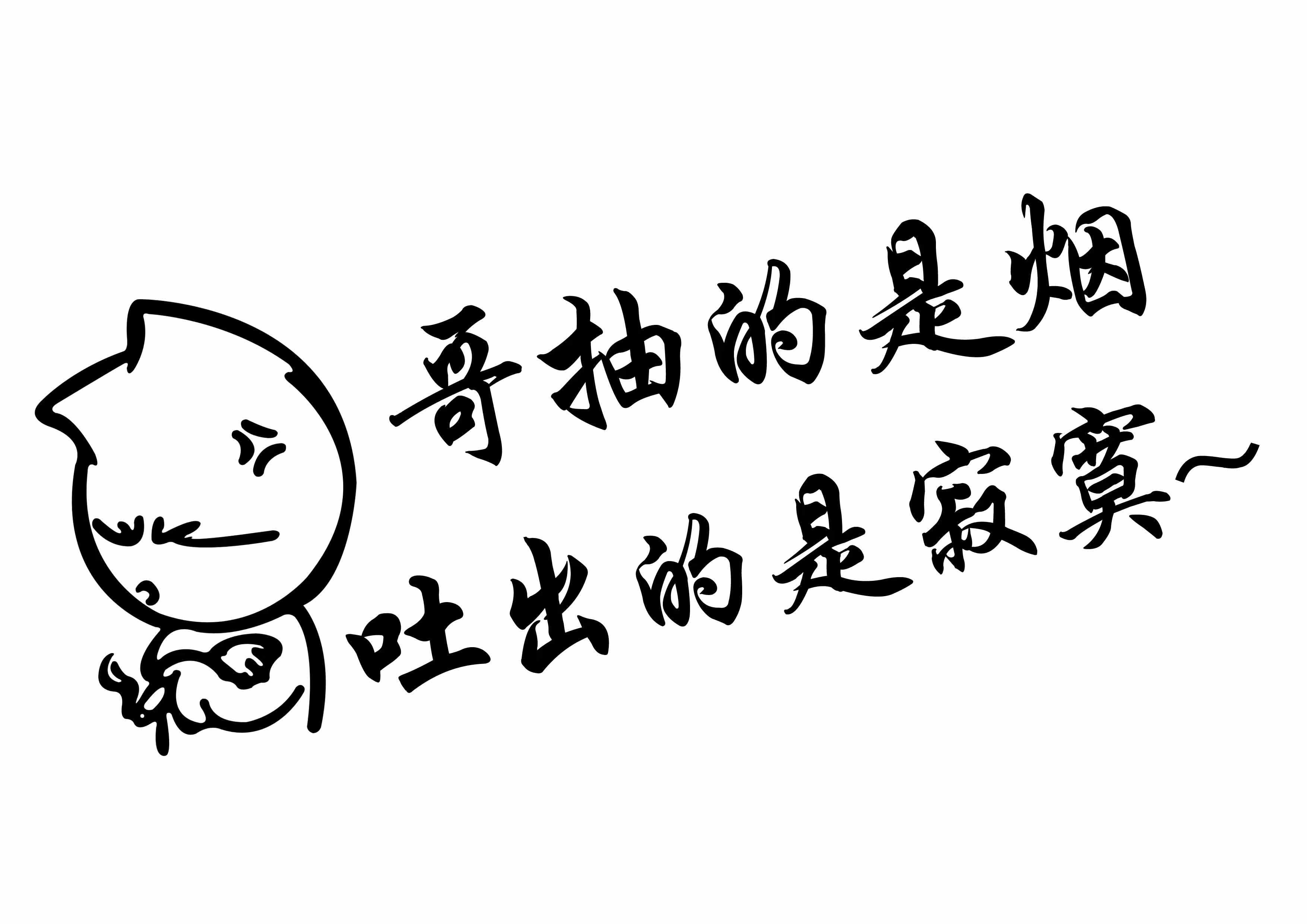 幽默搞笑 反光车贴 汽车贴纸 个性车身贴 哥抽的是烟吐出的是寂寞