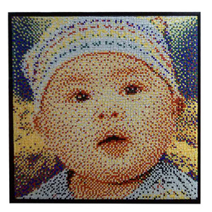 因爱诗图钉画定制 创意个性diy人像拼图送女朋友礼物 正方形规格