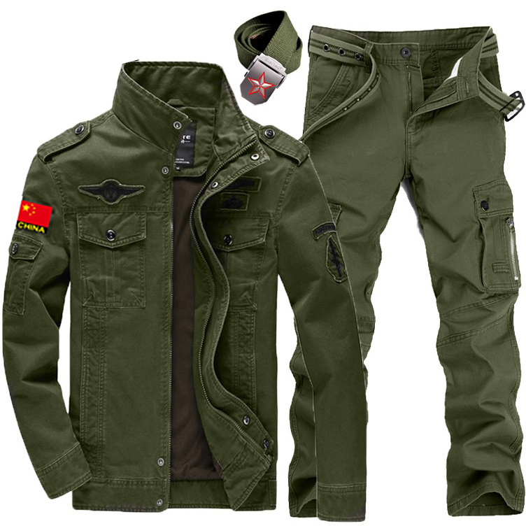 中国旗军装作训迷彩服特种兵正品军工秋冬季战狼男士衣服套装男
