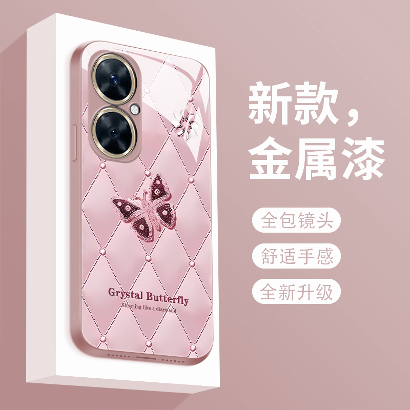 适用于华为麦芒20手机壳新款麦芒11简约蝴蝶麦芒十液态玻璃硬壳10se