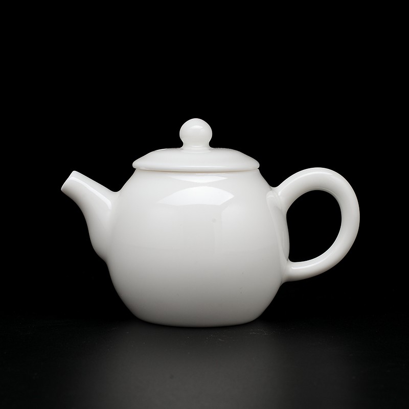 红英陶瓷景德镇功夫茶具套装家用羊脂玉白瓷过滤手工单壶泡茶壶器