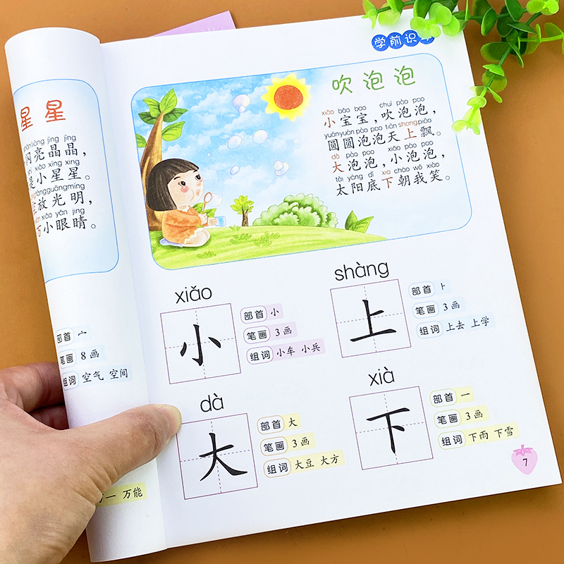 幼小衔接学前儿童识字书大班升一年级看图识字书幼儿园识字教材儿童识字大王幼儿识字卡片 3-6岁全脑记忆拼音教材幼儿阅读与识字书