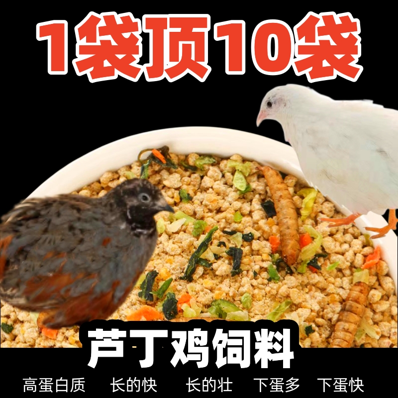 芦丁鸡饲料育雏下蛋专用小鸡幼鸡成鸡开口鹌鹑卢丁食物粮食鸡粮