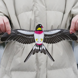 小风筝儿童微风动态网红专用手持小孩小号迷你小鸟燕子钓鱼竿风筝