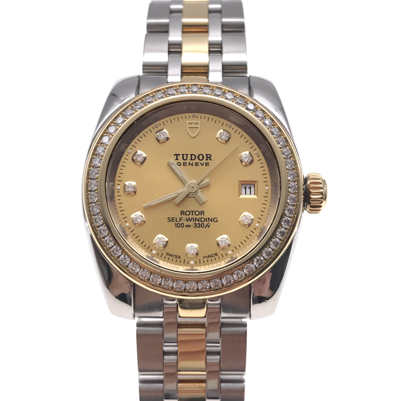 [9.0新]帝舵经典系列18k黄金里外钻自动机械女表