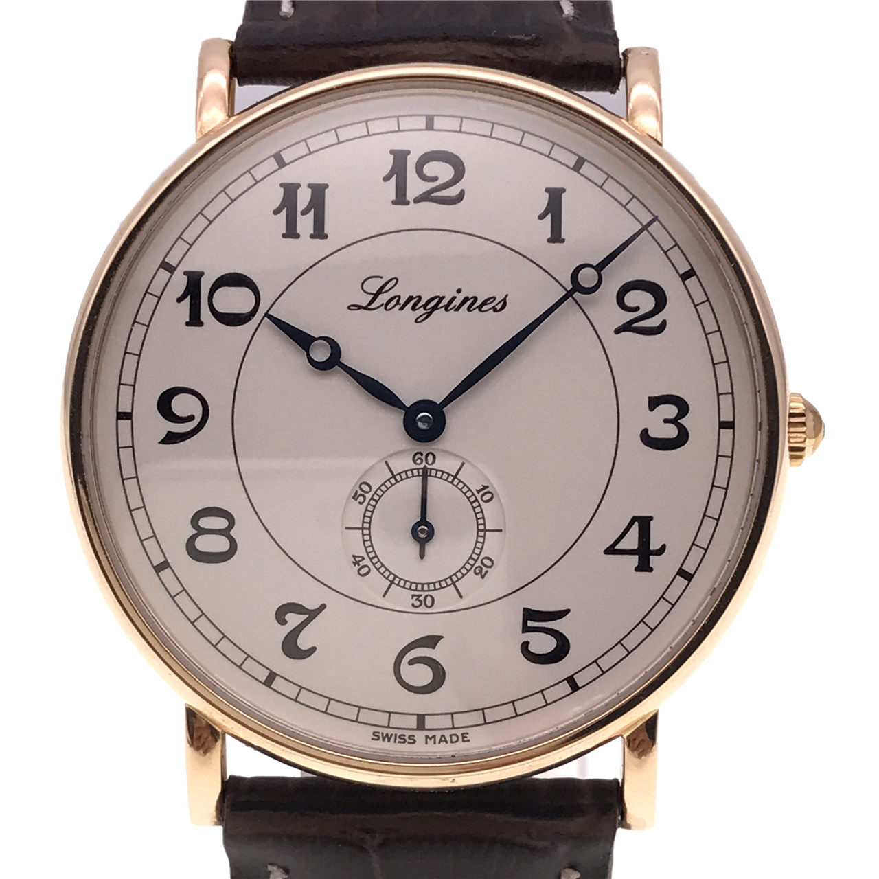 0新]浪琴复古传统系列18k玫瑰金自动机械男表l4.785.8.73.