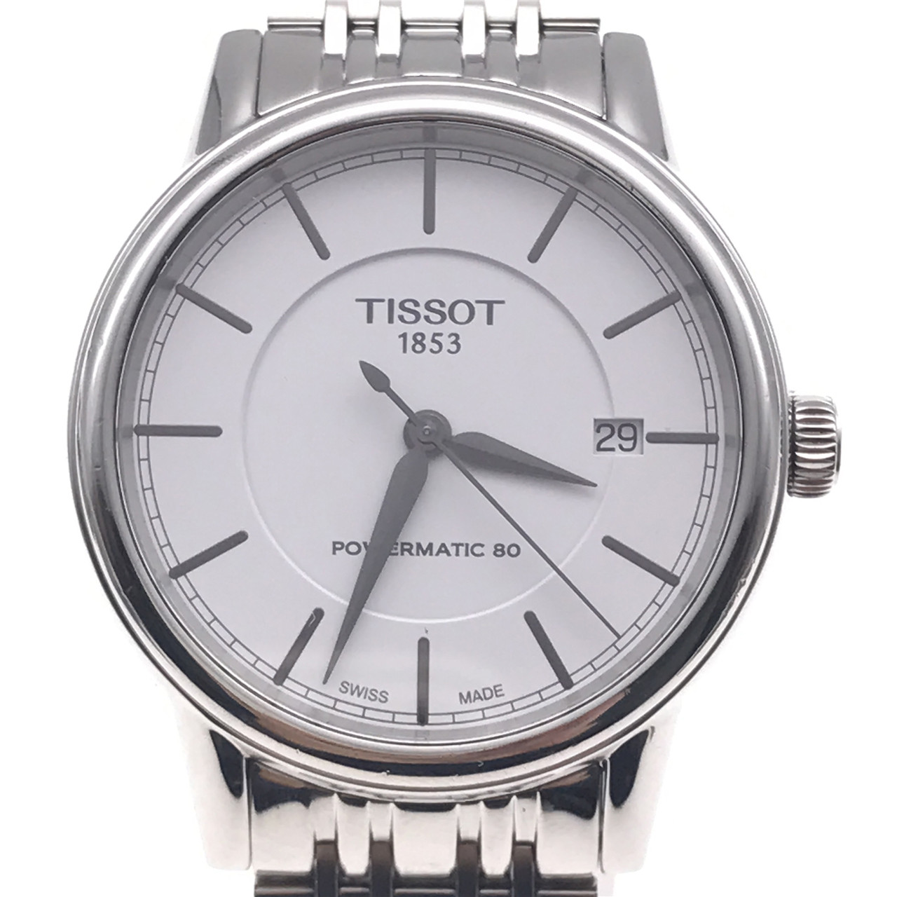 0新]天梭t-classic系列精钢自动机械男表t085.407.11.011.00