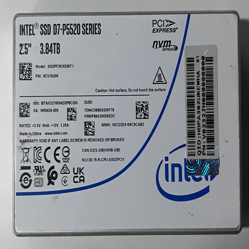 全新原装浪潮 英特尔 Intel P5520 U.2  3.84TB企业级 SSD硬盘