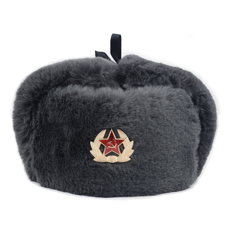 冬季苏联红星镰刀徽章雷锋帽俄罗斯军棉帽防风保暖男女骑车护耳帽