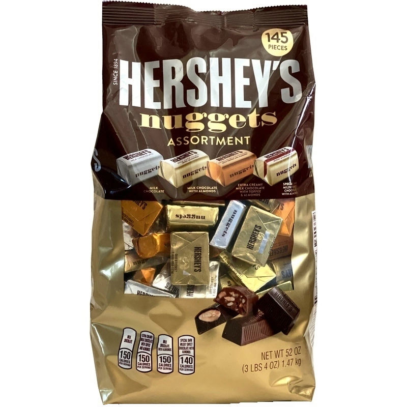 包邮美国Hershey's Nuggets 好时金银砖4口味巧克力1.47kg