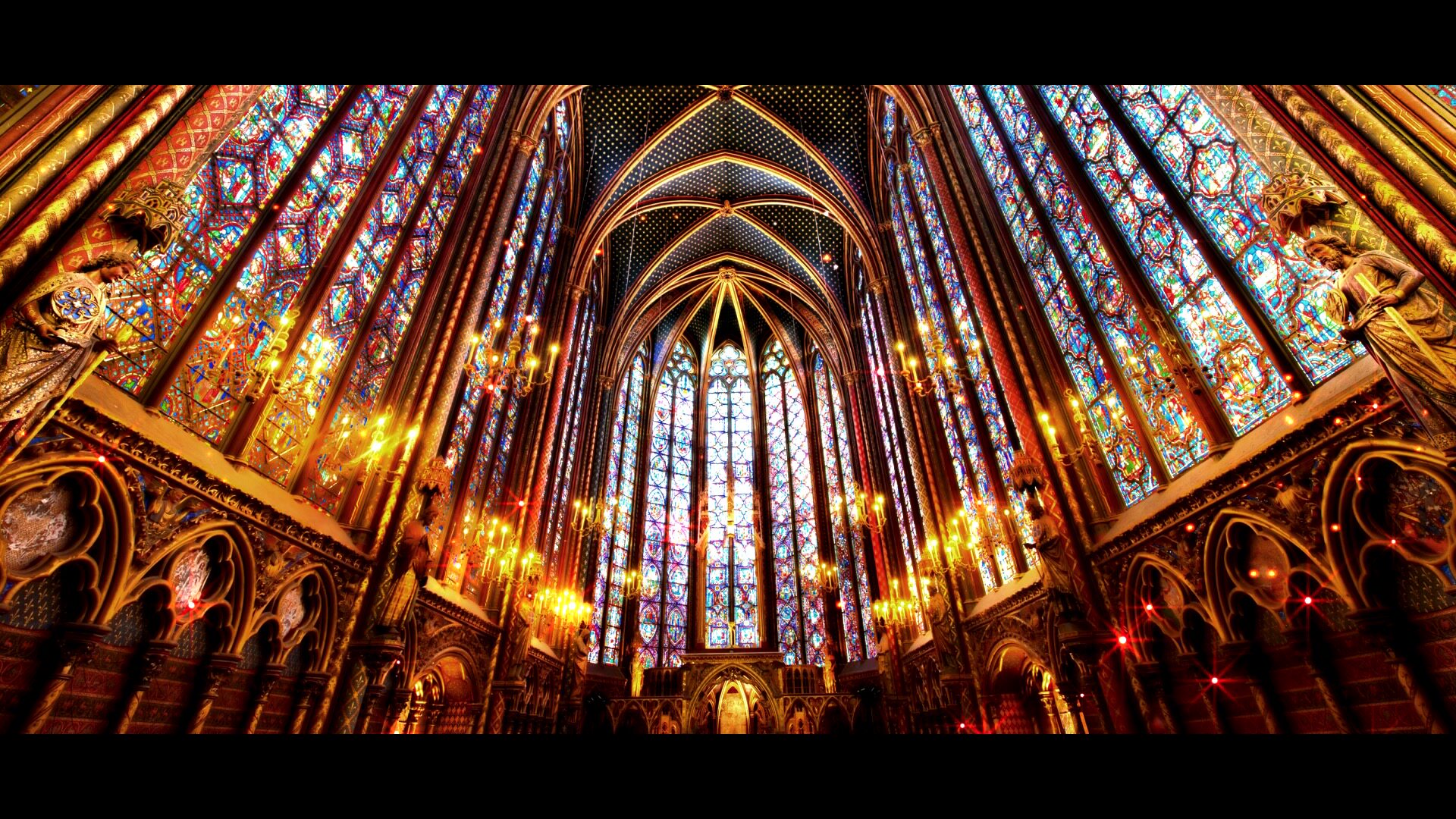 917led大屏幕高清视频素材欧洲欧式奢华结婚礼堂宫殿教堂动态背景