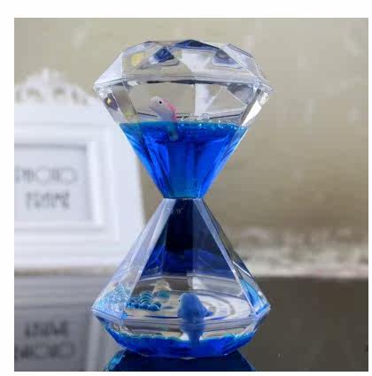 创意动感大钻石油滴油漏沙漏液体计时器儿童家居摆件工艺装饰礼品_不