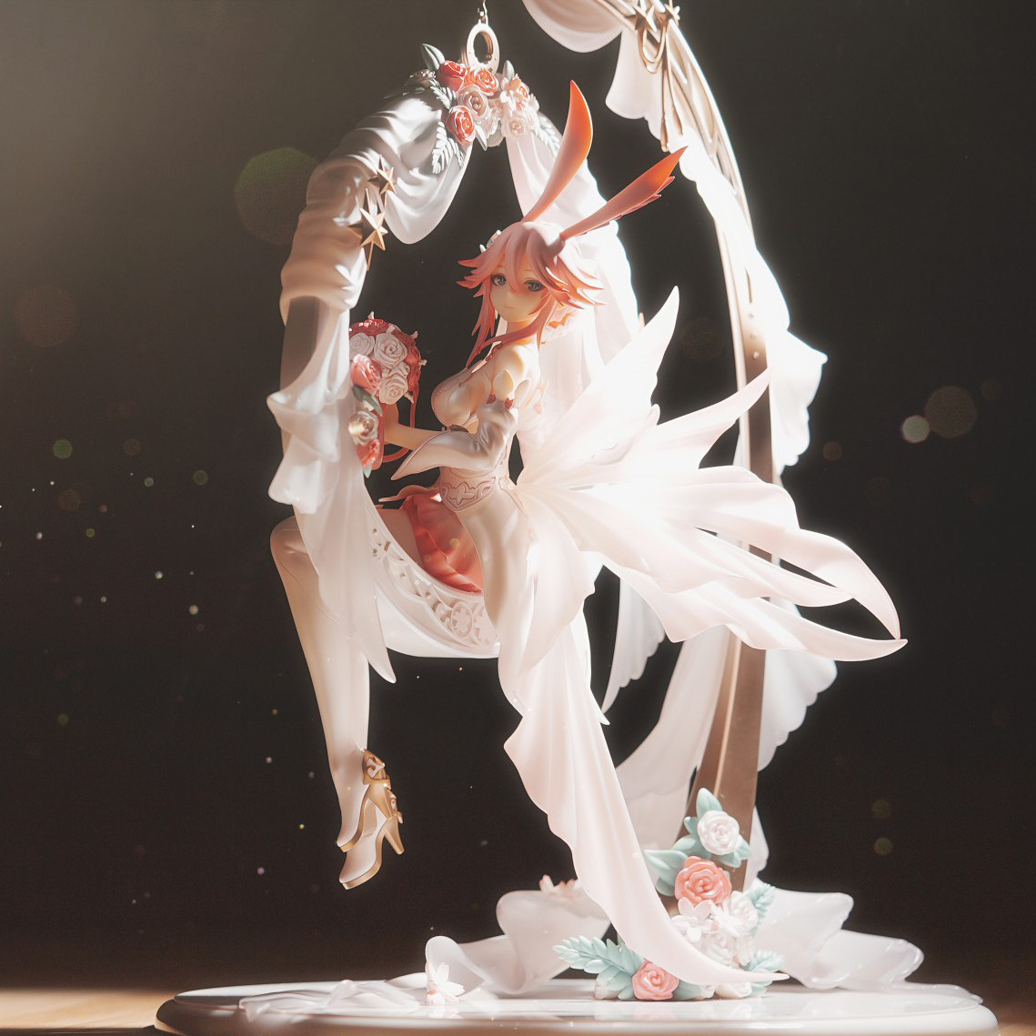 崩坏学院3婚纱花嫁八重樱绮罗幻梦兔耳朵 游戏美少女手办摆件模型