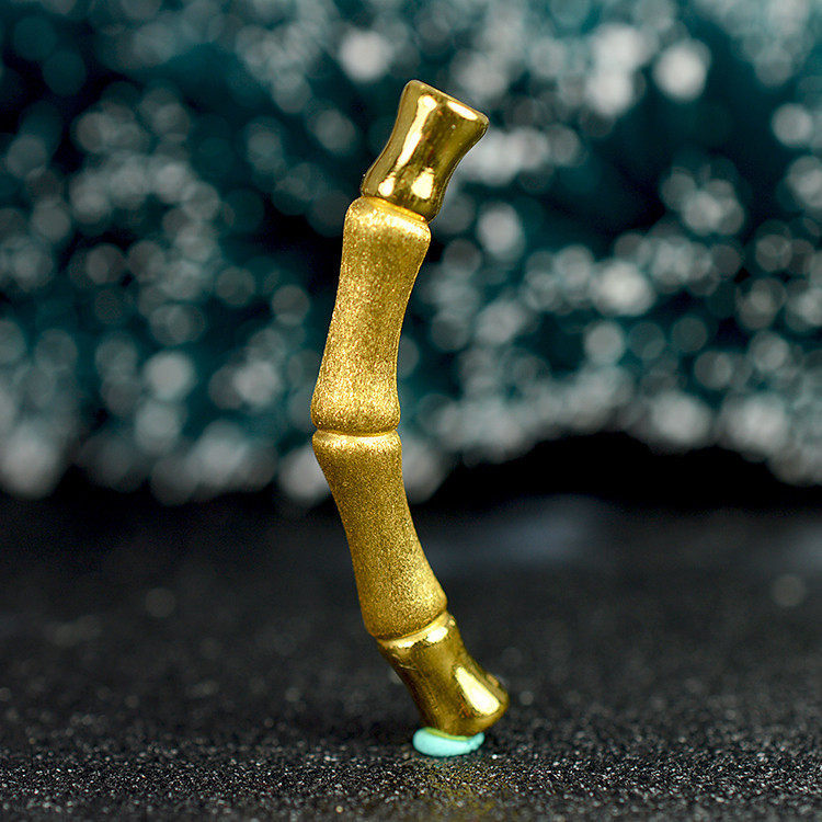 夏季i新品3d硬金黄金富贵竹手镯半镯999足金时尚女款竹节手镯黄