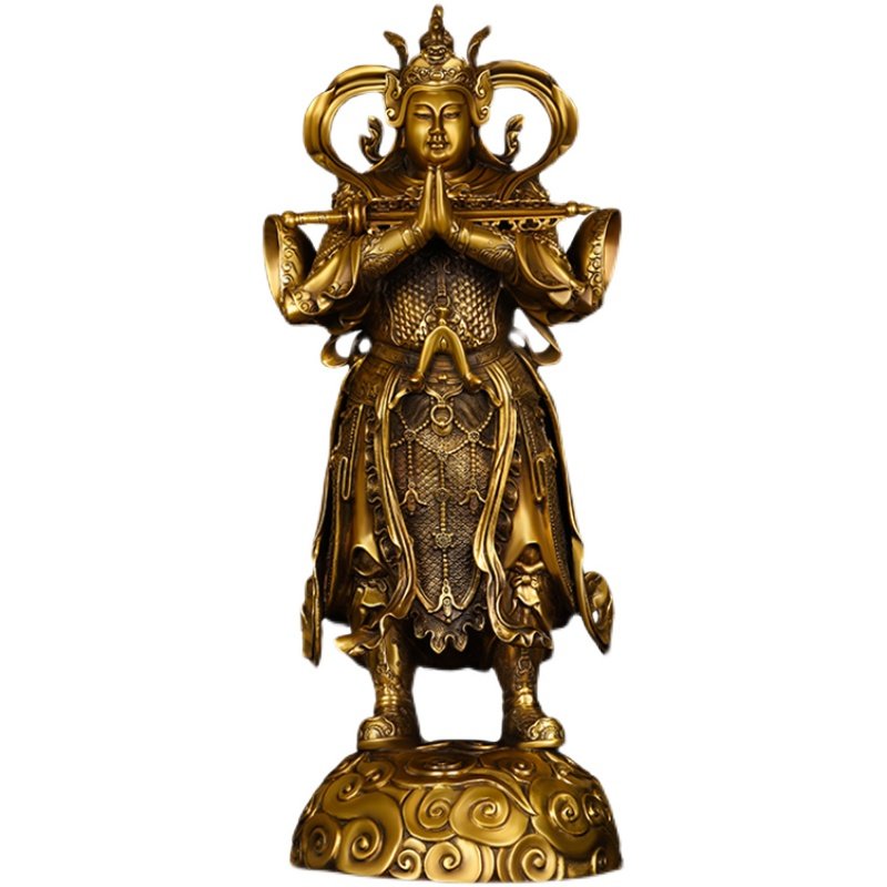 韦陀菩萨摆件全铜楼至佛客厅书房家用韦陀天王铜佛像大号韦天将军