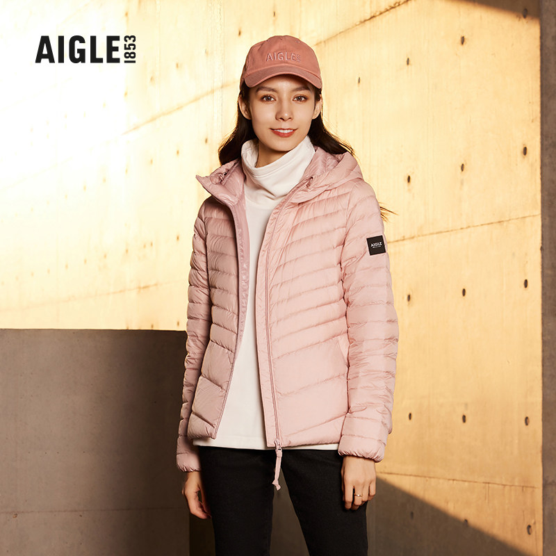 aigle艾高秋冬款情侣同款女士防泼水户外保暖白鹅绒羽绒服外套
