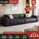 欧朗纳帕真皮沙发意式极简客厅小户型黑色直排豆腐块沙发网红沙发