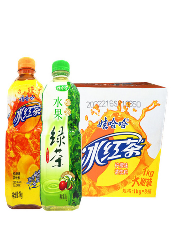 娃哈哈水果茶冰红茶绿茶蜂蜜柚茶1lx12瓶整箱柠檬味休闲饮料包邮