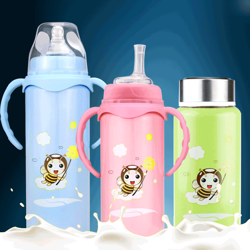 宝宝保温奶瓶正品婴儿新生儿不锈钢奶瓶儿童防摔防胀气夜奶奶壶