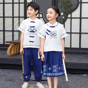 幼儿园园服夏季汉服六一儿童演出服中国风马面裙合唱服小学生校服