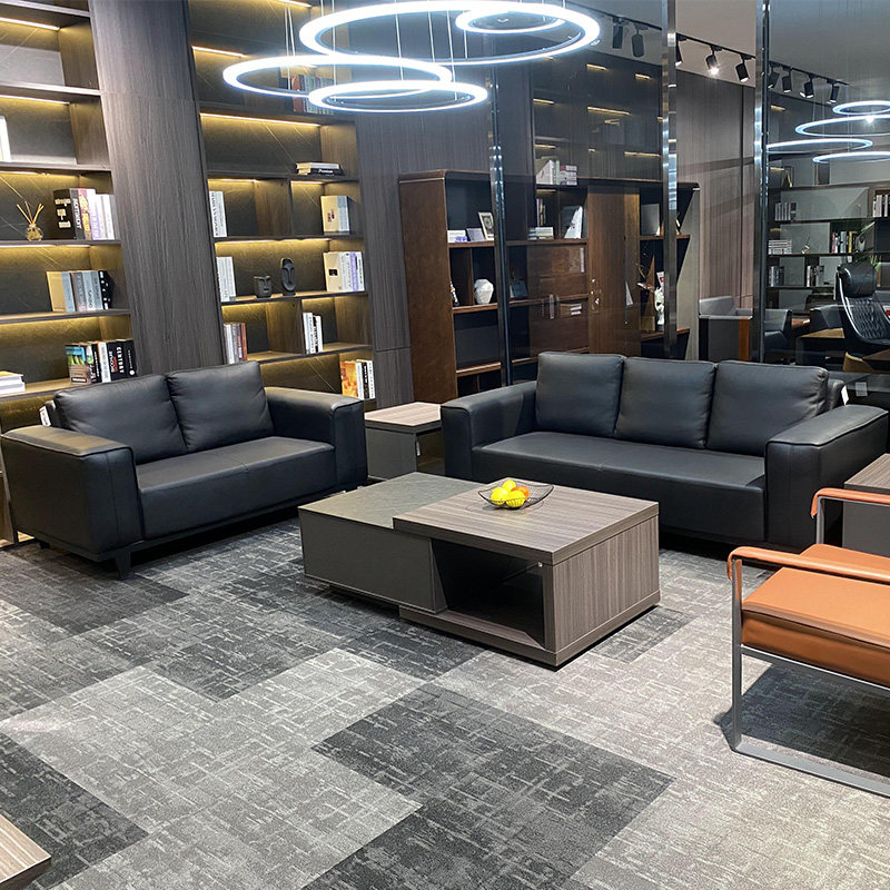 乐威轩简约现代会客区洽谈双人接待商务办公室沙发茶几组合套装